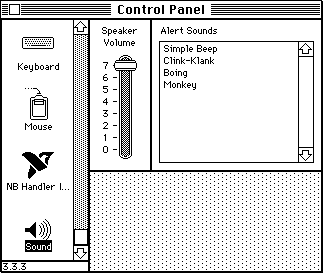 System 6 sound control panel