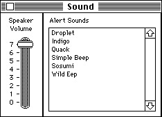 System 6 sound control panel