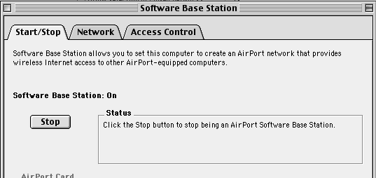 AirPort Setup screen