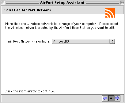 AirPort Setup screen