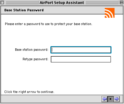 AirPort Setup screen